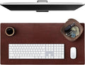 Elizo Leather Desk Mat Desk Pad Blotter Set - Real Full-Grain Leather (32x16) 2-Layer Genuine Desk Cover Protector & Large Mouse Pad | Computer Keyboard Desk Accessories for Office & Home
