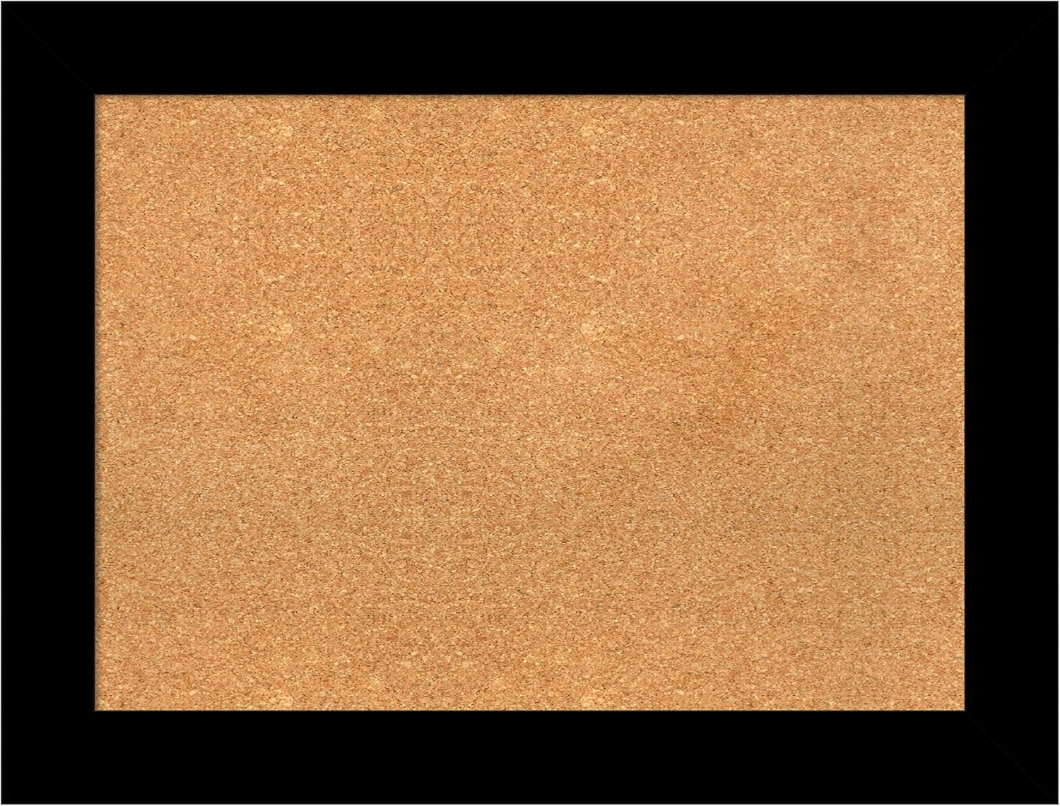 Amanti Art Natural Cork Board for Wall, 25x33 Vision Board with Black Wood Frame, Medium Corkboard Office Decor for Home Organization, Casual Corkboard Pinboard to display items for home organization