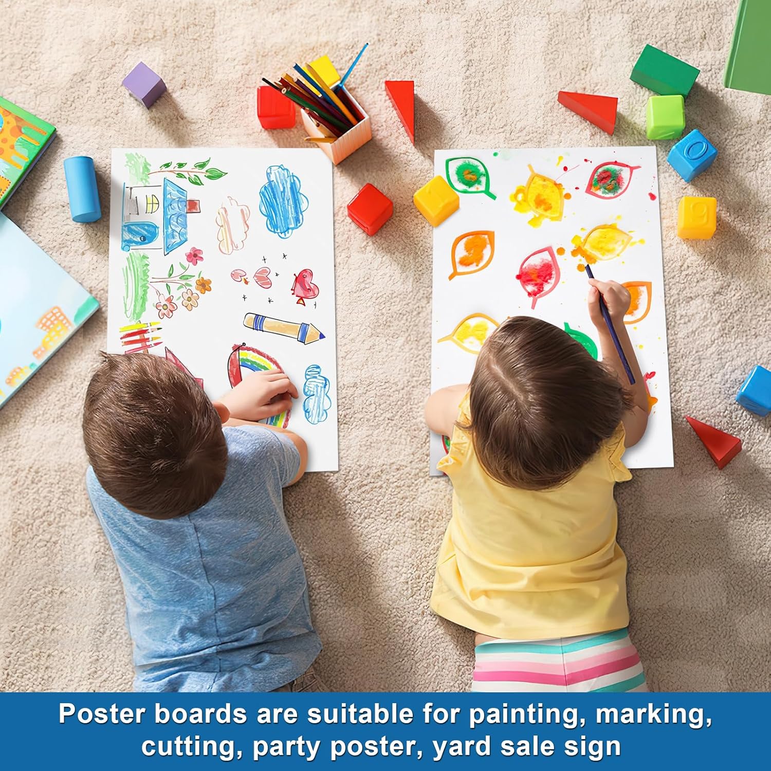 10 Pcs 12" x 18" Poster Board White Poster Board Paper Bulk 250 GSM Thickness Vision Boards Smart PosterBoard for Drawing School Arts Craft Projects Presentations Scrapbooking Blank Graphic Display