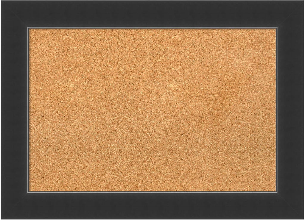 Amanti Art Natural Cork Board for Wall, 21x29 Vision Board with Black Wood Frame, Medium Corkboard Office Decor for Home Organization, Modern Corkboard Pinboard to Display Items for Home Organization