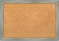 Amanti Art Natural Cork Board for Wall, 14x20 Vision Board with Silver Wood Frame, Small Corkboard Office Decor for Home Organization, Casual Corkboard Pinboard to Display Items for Home Organization