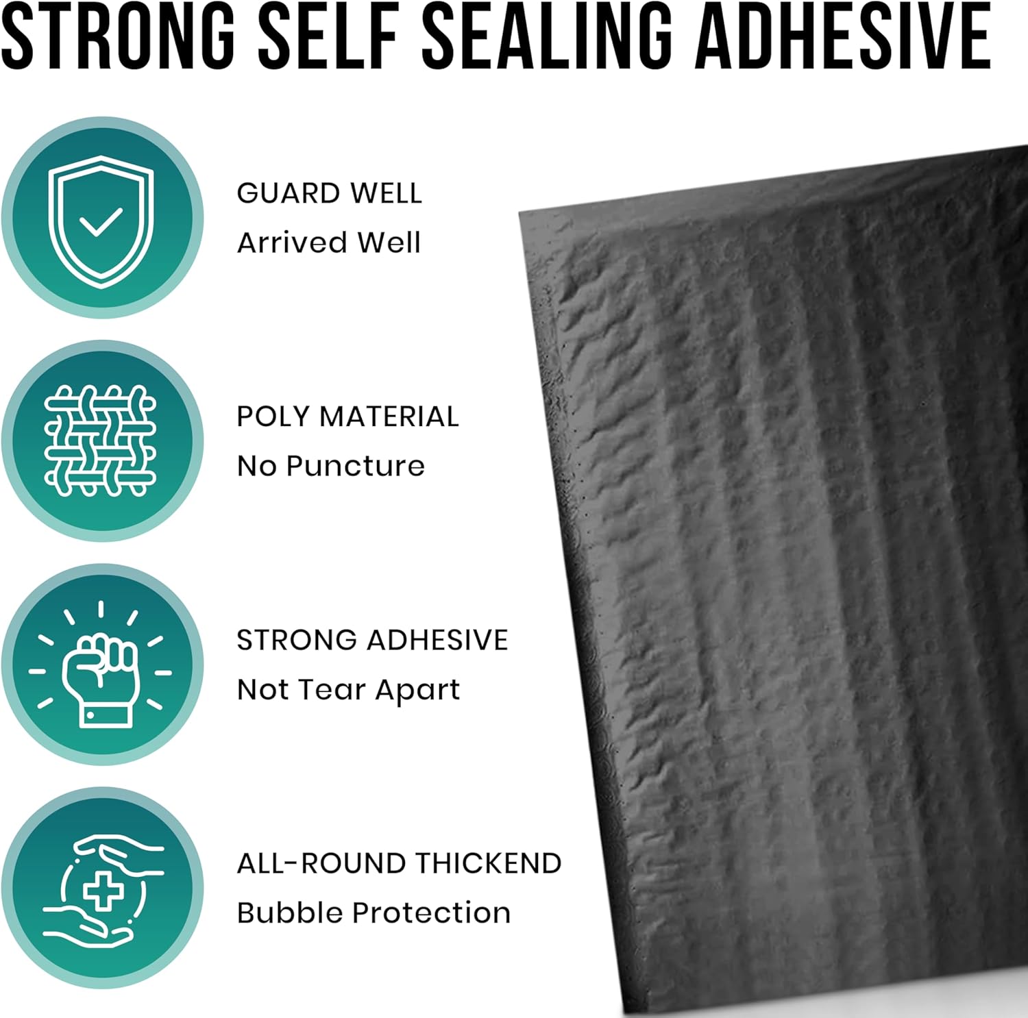 Levex - #0000 4" x 6" [10 Pack] Black Poly Bubble Mailers, Padded Envelope Mailers, Packing Envelope & Mailing Bags for Shipping