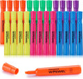 Highlighters Bulk, 24 Pack Tank Style Highlighters Assorted Fluorescent Colors Set, 6 Bright Colors Chisel Tip Highlighter Markers for Kid and Adult Coloring, Highlighting as School Supplies