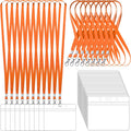 100 Pack Lanyards for ID Badges with Clear Name Tags, Reusable Lanyards Horizontal ID Card Badge Holders Plastic Name Badges for Men Women Kids Business School and Office Supplies (Orange)