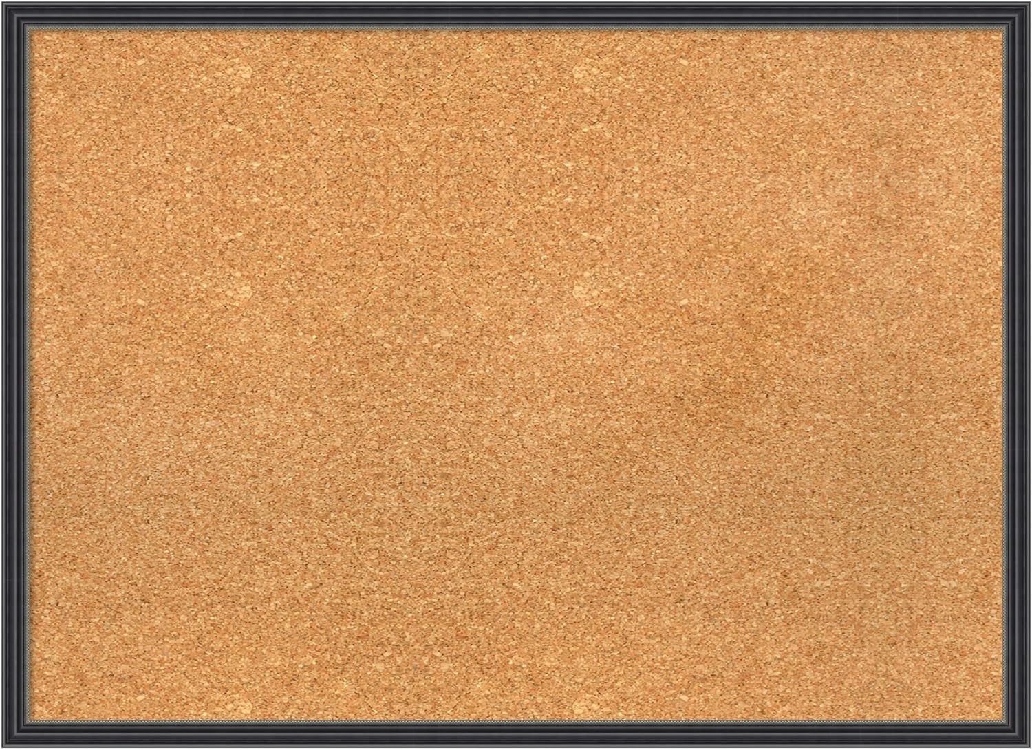 Amanti Art Natural Cork Board for Wall, 21x29 Vision Board with Black Wood Frame, Medium Corkboard Office Decor for Home Organization, Traditional Corkboard Pinboard to display items for home