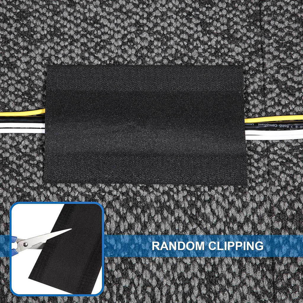 WILLBOND Carpet Cord Cover Cable Grip Floor Cover Cable Protector Management Only for Commercial Office Carpet(Black,9.84 ft)