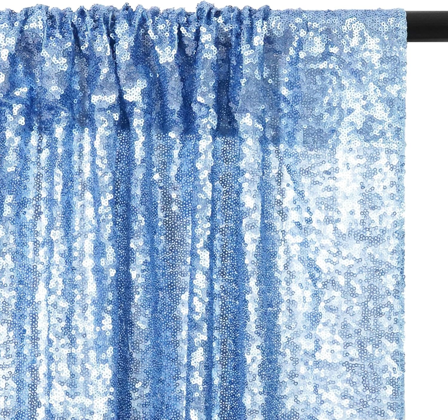 Eternal Beauty Baby Blue Sequin Backdrop, 8x10 Ft Glitter Background Curtains for Shimmer Photography Party Wedding Birthday Back Drop Decor