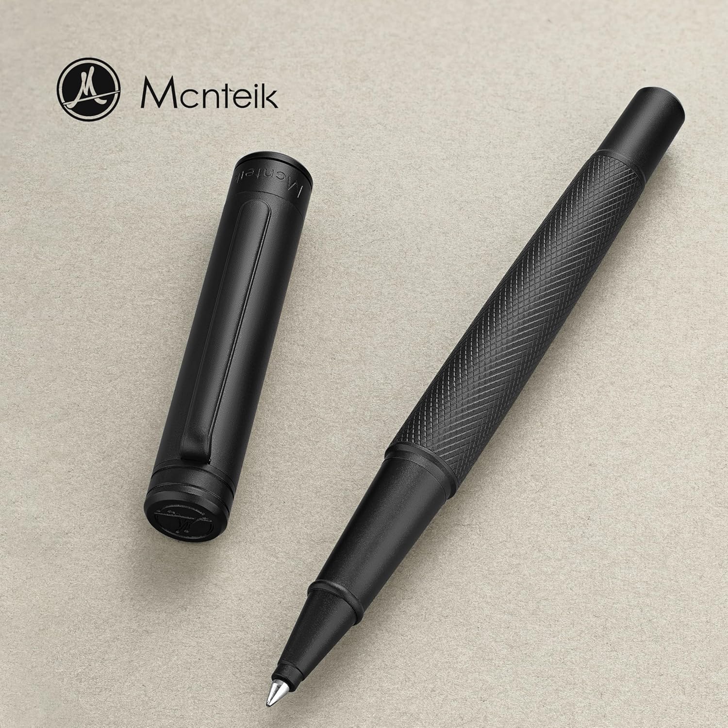 Matte Black Forest Rollerball Pen, Luxury Pen with Schmidt Black Ink Refill, Fancy Pen Gift Set for Men & Women, Business Signature, Executive, Office, Nice Fancy Designer Pens