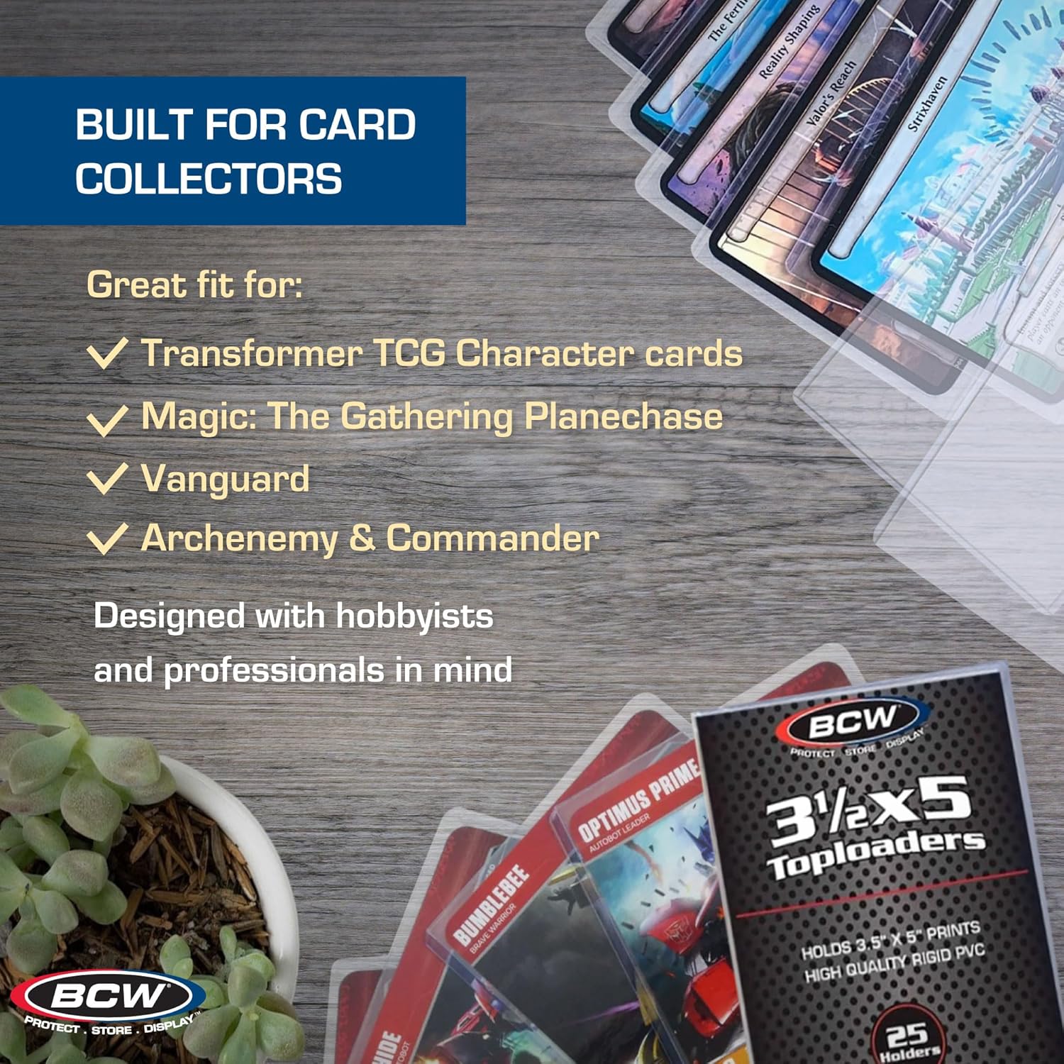 BCW 3.5x5 Topload Holder - 100 Pack | Premium Rigid Plastic Protector Case for Trading Cards, Index Cards, and Photos | Perfect Fit for Transformer TCG, Magic: The Gathering, and More