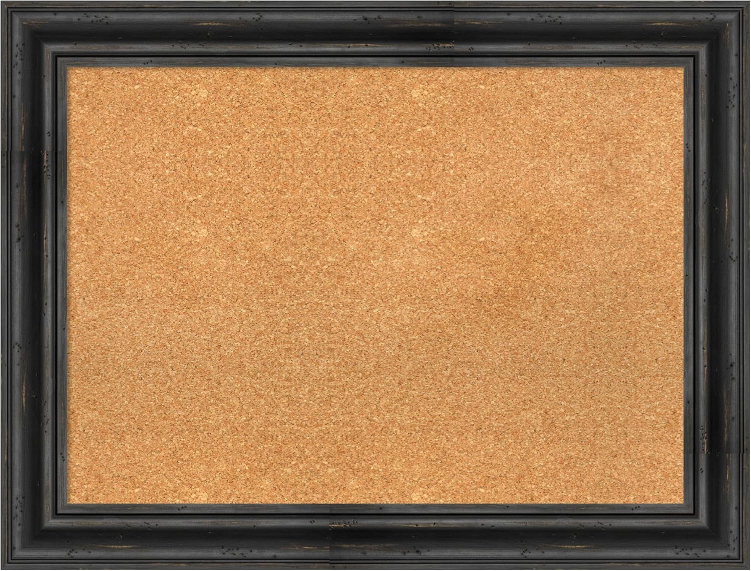 Amanti Art Natural Cork Board for Wall, 25x33 Vision Board with Black Wood Frame, Medium Corkboard Office Decor for Home Organization, Rustic Farmhouse Corkboard Pinboard to display items for home