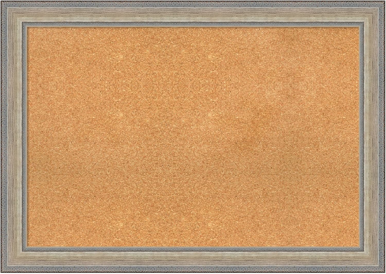 Amanti Art Natural Cork Board for Wall, 29x41 Vision Board with Silver Wood Frame, Large Corkboard Office Decor for Home Organization, Traditional Corkboard Pinboard to display items for home
