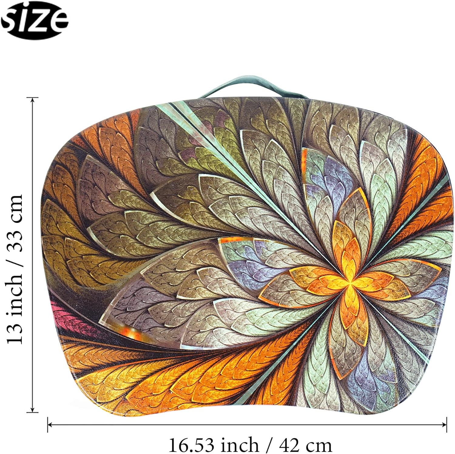 Lap Laptop Desk - Portable Lap Desk with Pillow Cushion, Fits up to 15.6 inch Laptop for Home Office Students Use as Computer Laptop Stand, Book Tablet(1-Orange Flower)