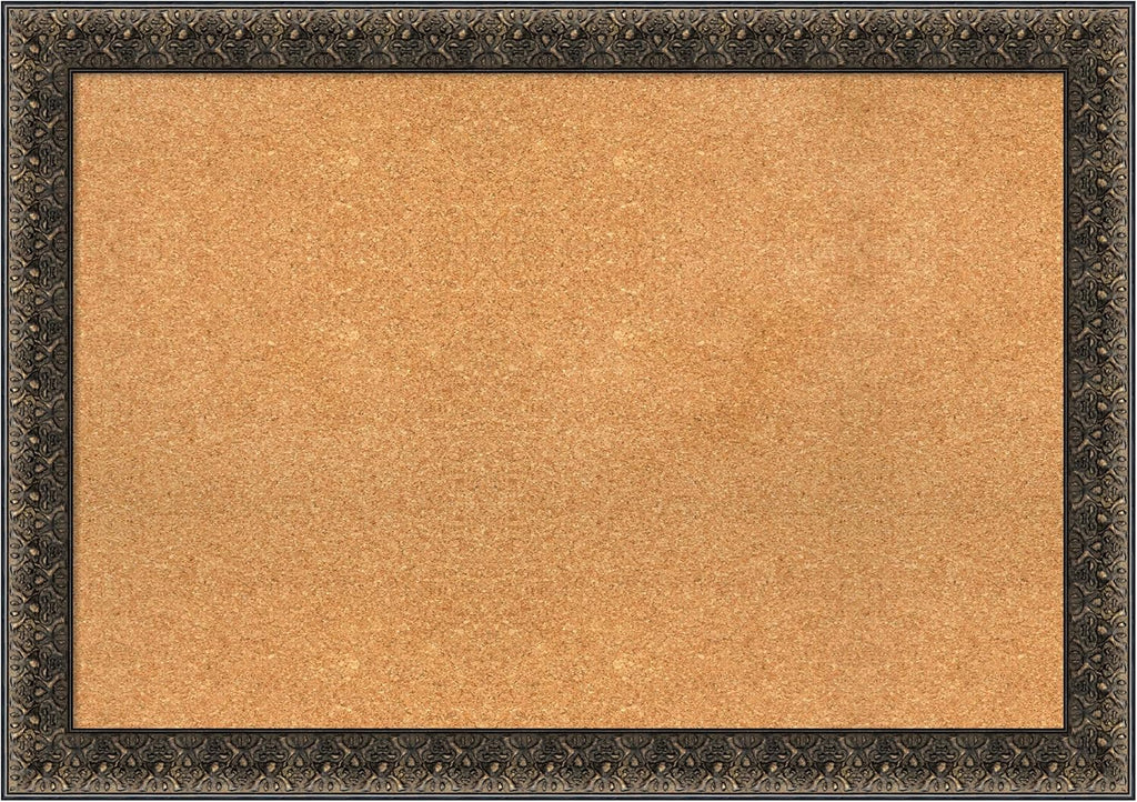 Amanti Art Natural Cork Board for Wall, 29x41 Vision Board with Black Wood Frame, Large Corkboard Office Decor for Home Organization, Traditional Corkboard Pinboard to display items for home