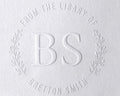 10+ Designs Custom Book Embosser with Your Name from The Library of, Book Belongs to, Floral Ex Libris, Great Book Lover Gift 1 x 5/8" (Initials)