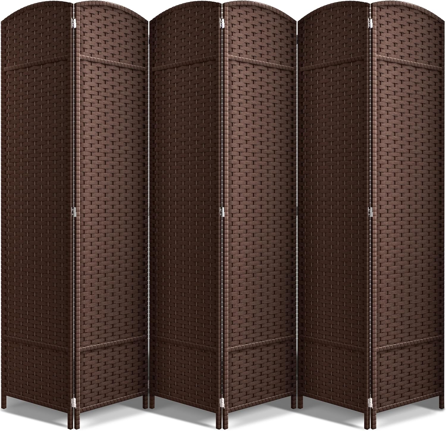 Sorbus 6 Panel Room Divider 6 ft. Tall - Privacy Screen, Extra Wide Double Hinged Panels, Mesh Hand-Woven Design, Partition Room Dividers and Folding Privacy Screens, Wall Divider for Room Separation
