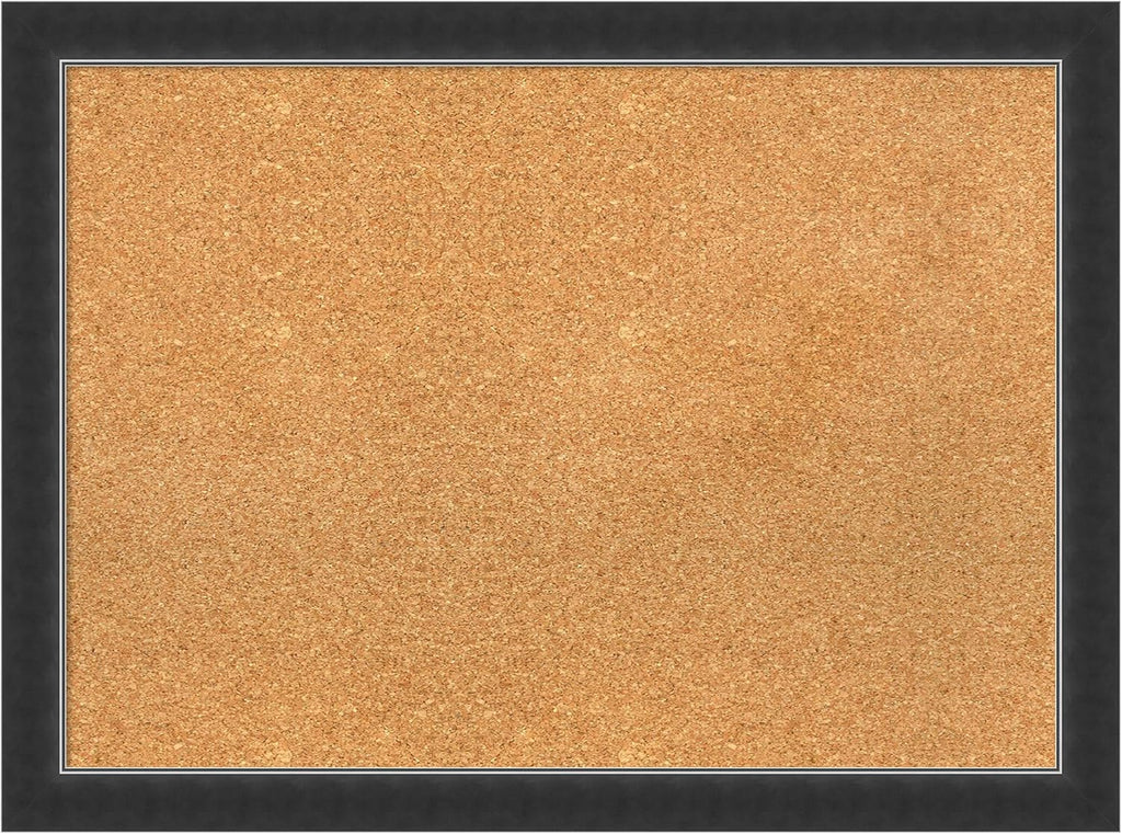 Amanti Art Natural Cork Board for Wall, 23x31 Vision Board with Black Wood Frame, Medium Corkboard Office Decor for Home Organization, Modern Contemporary Corkboard Pinboard to display items for home