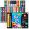 KALOUR 60 Art Drawing Set, Multi-Technique Colored Pencils with Oil-Based, Metallic, Watercolor, Neon, Macaron Pastels.for Artists, Adults.Art Supplies for Sketching, Coloring & DIY Crafts