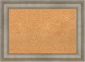Amanti Art Natural Cork Board for Wall, 21x29 Vision Board with Silver Wood Frame, Medium Corkboard Office Decor for Home Organization, Traditional Corkboard Pinboard to Display Items for Home