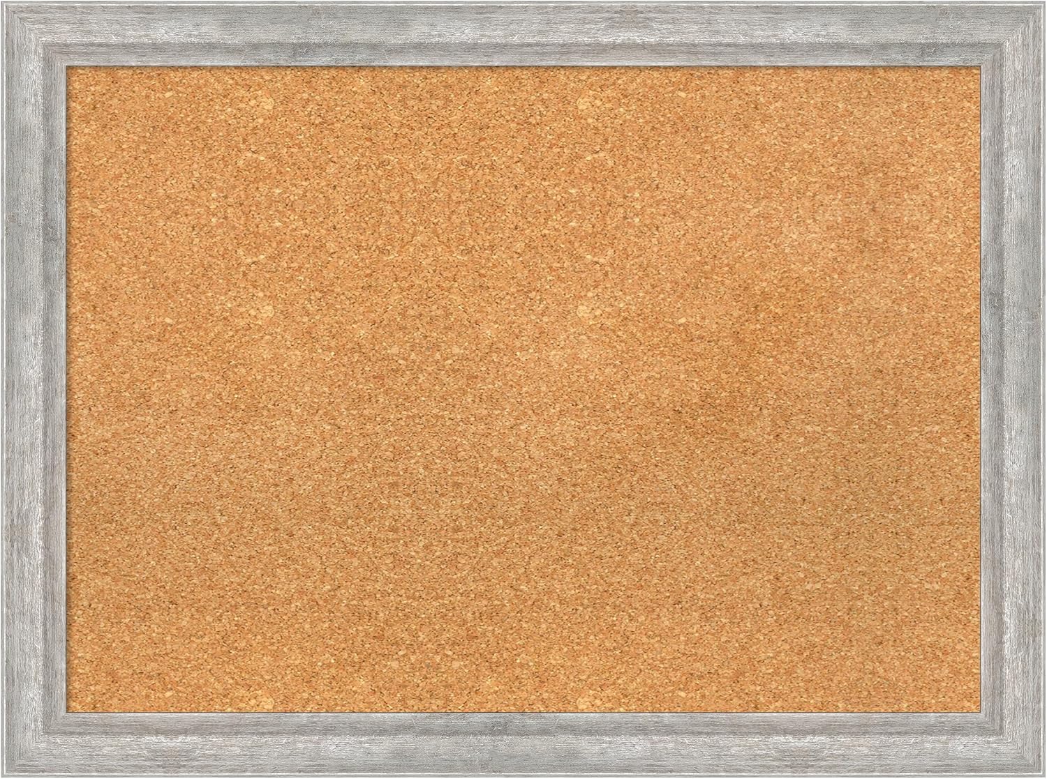 Amanti Art Natural Cork Board for Wall, 23x31 Vision Board with Silver Wood Frame, Medium Corkboard Office Decor for Home Organization, Modern Contemporary Corkboard Pinboard to display items for home