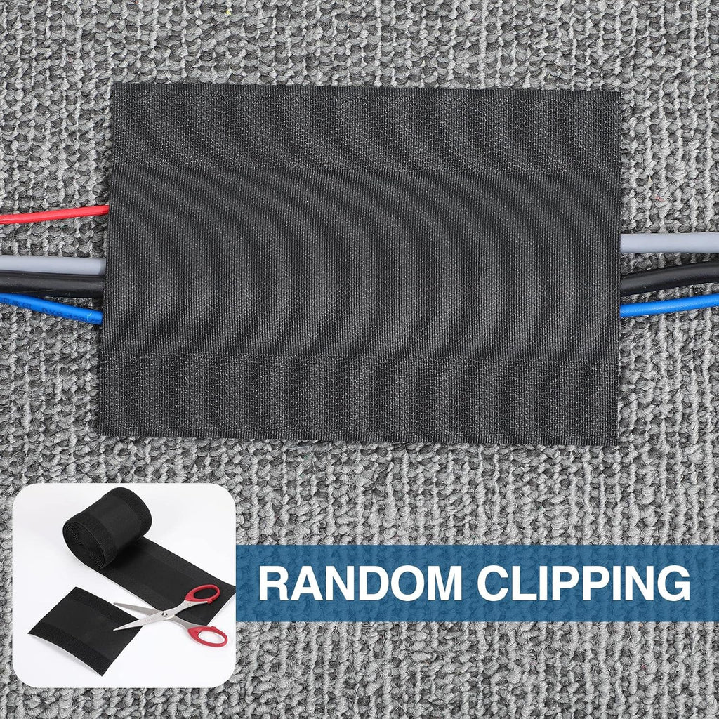 WILLBOND Carpet Cord Cover Cable Grip Floor Cover Cable Protector Management Only for Commercial Office Carpet(Black,147.64 ft)