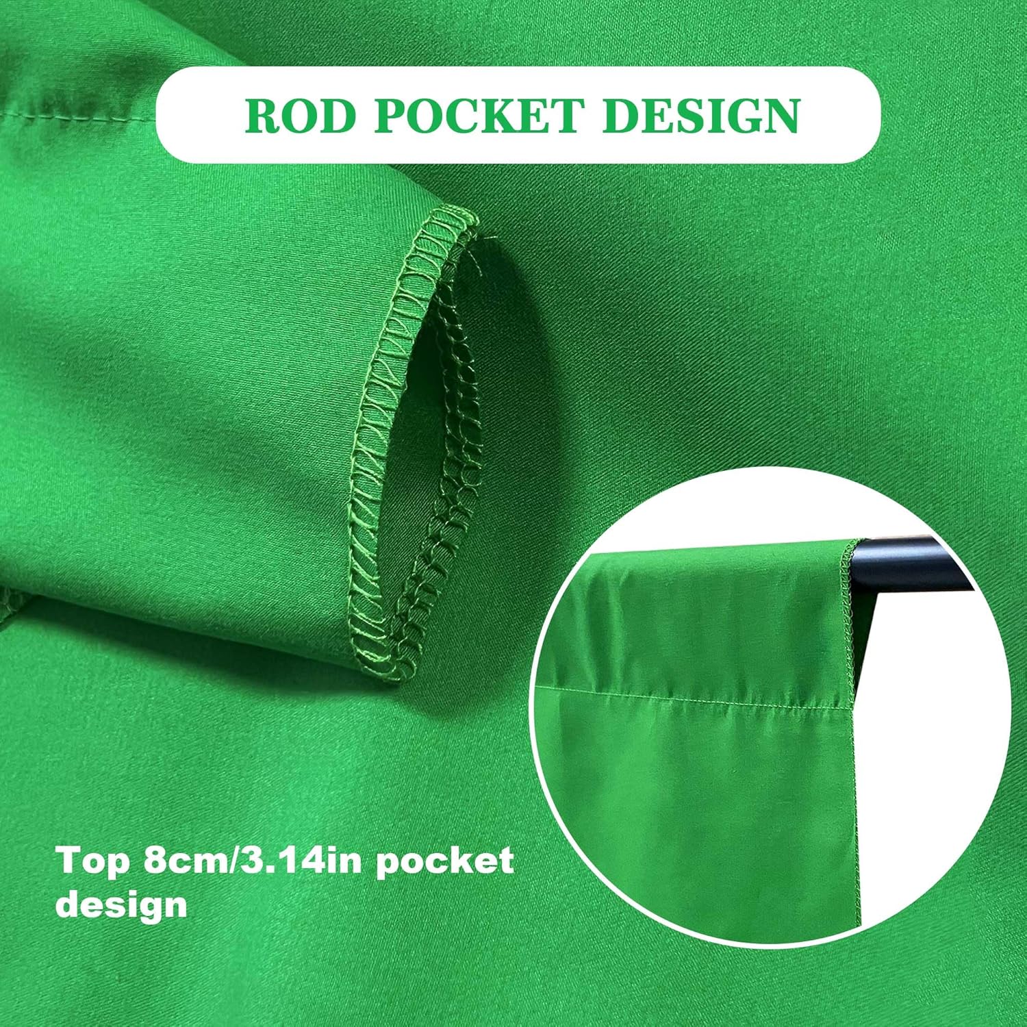 Green Backdrop 6x9ft – Professional Photography Backdrop for Photoshoots, Studio & Portraits, Wrinkle-Free, Opaque, Machine Washable Polyester, Non-Fading, Reusable for Photo Background