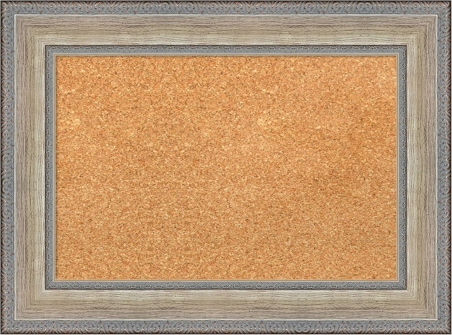 Amanti Art Natural Cork Board for Wall, 17x23 Vision Board with Silver Wood Frame, Small Corkboard Office Decor for Home Organization, Traditional Corkboard Pinboard to Display Items for Home