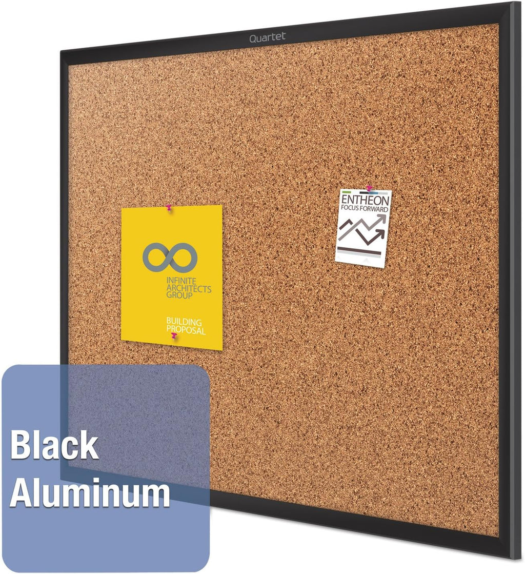 Quartet Cork Board, Bulletin Board, 8' x 4' Corkboard, Black Frame (2308B)