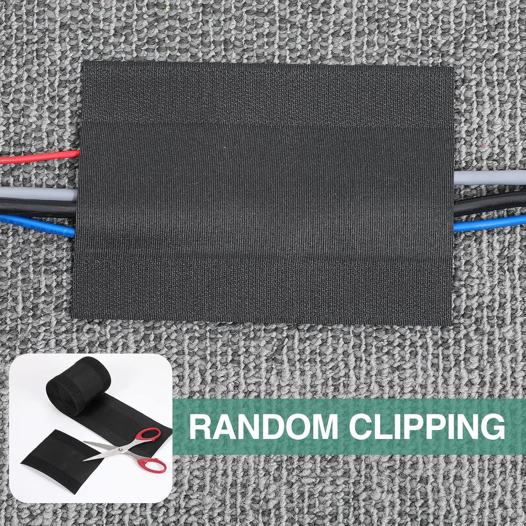 WILLBOND Carpet Cord Cover Cable Grip Floor Cover Cable Protector Management Only for Commercial Office Carpet(Black,98.43 ft)