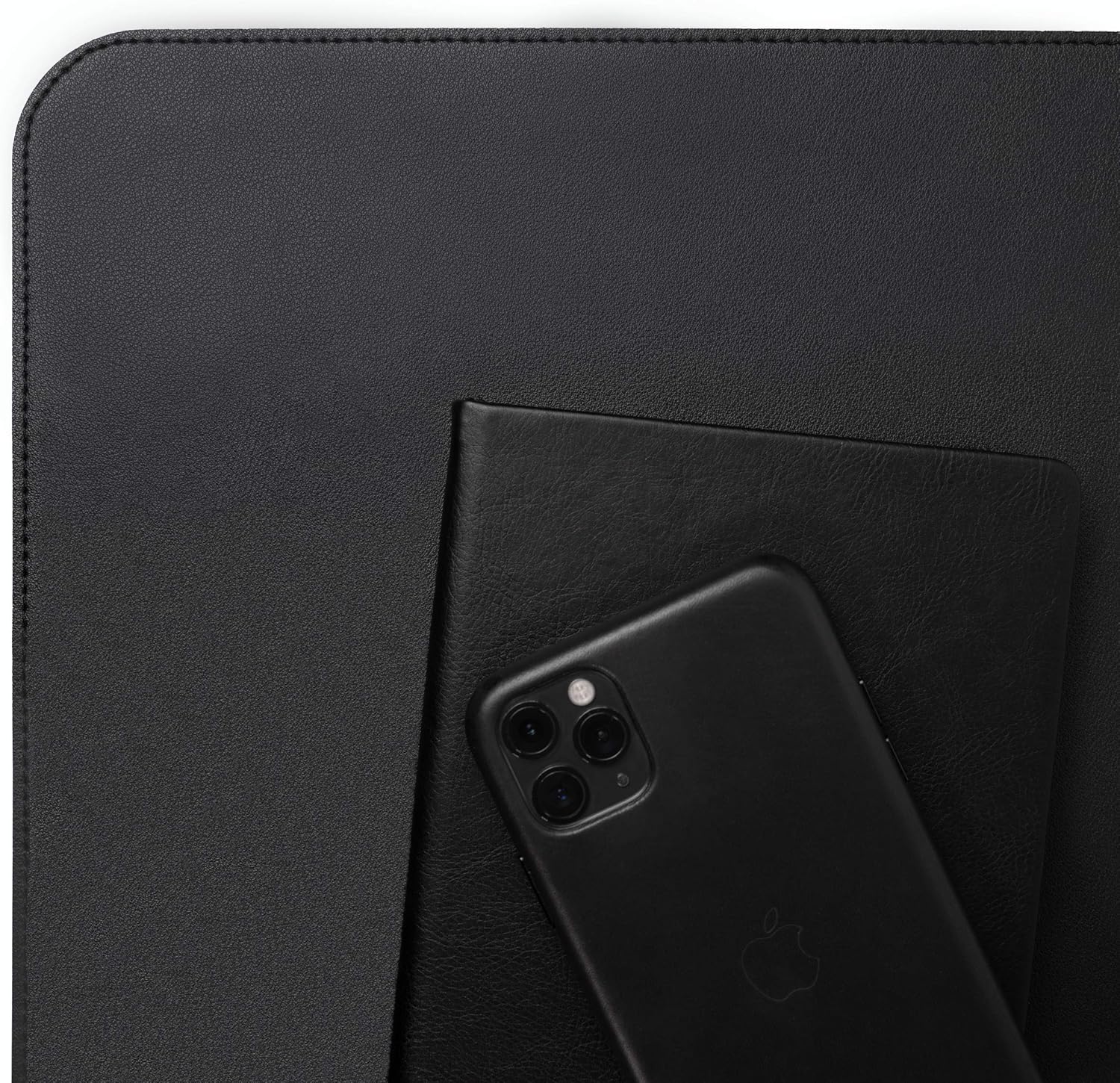 Vine Creations Leather Desk Mat 24" x 17", Desk Protector, PU Leather Desk Pad, Non Slip Small Desk Pad Mat, Desk Blotter, Desk Pads on Top of Desks, Home or Office Small Desk Mat (Black)