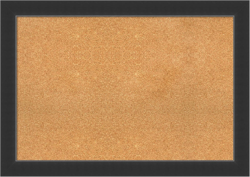 Amanti Art Natural Cork Board for Wall, 29x41 Vision Board with Black Wood Frame, Large Corkboard Office Decor for Home Organization, Modern Contemporary Corkboard Pinboard to display items for home