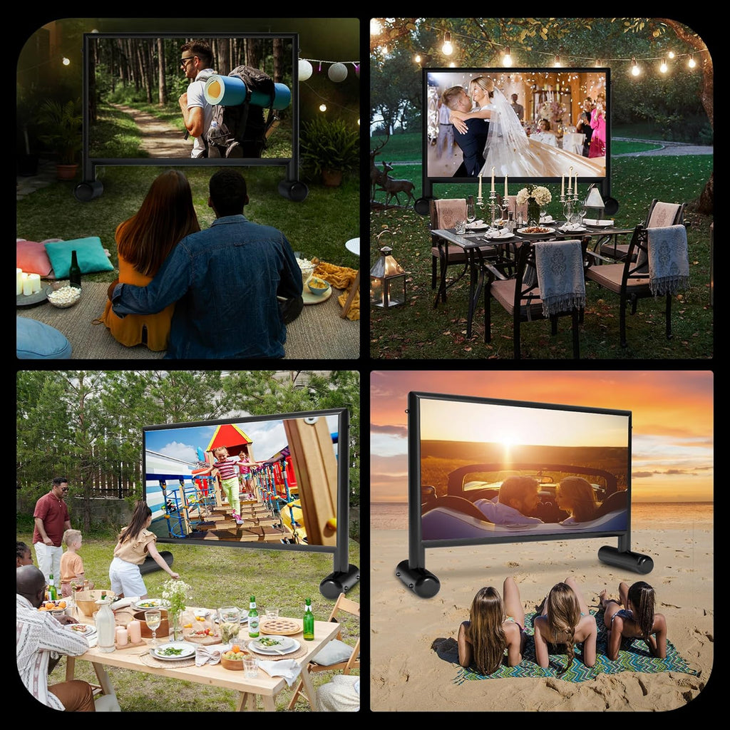 Inflatable Projector Screen, 16ft PVC Upgraded Inflatable Movie Screen Outdoor Airtight Design with 600W Air Pump for Outdoor/Indoor - Does Not Require Continuous Inflation