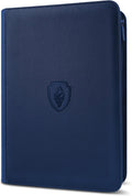 360 9 Pocket Zipper Binder - Premium PU Cover Zip Binder for Trading Cards, MTG, TCG, Sports Cards, Navy Blue