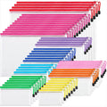 JARLINK 48 Pack 8 Sizes Mesh Pouch, 9 Colors, Waterproof Zipper File Bags Document Multipurpose Travel Bags for Office, School, Board Game, Puzzles, Cosmetics, Travel Accessories, and Home Organize