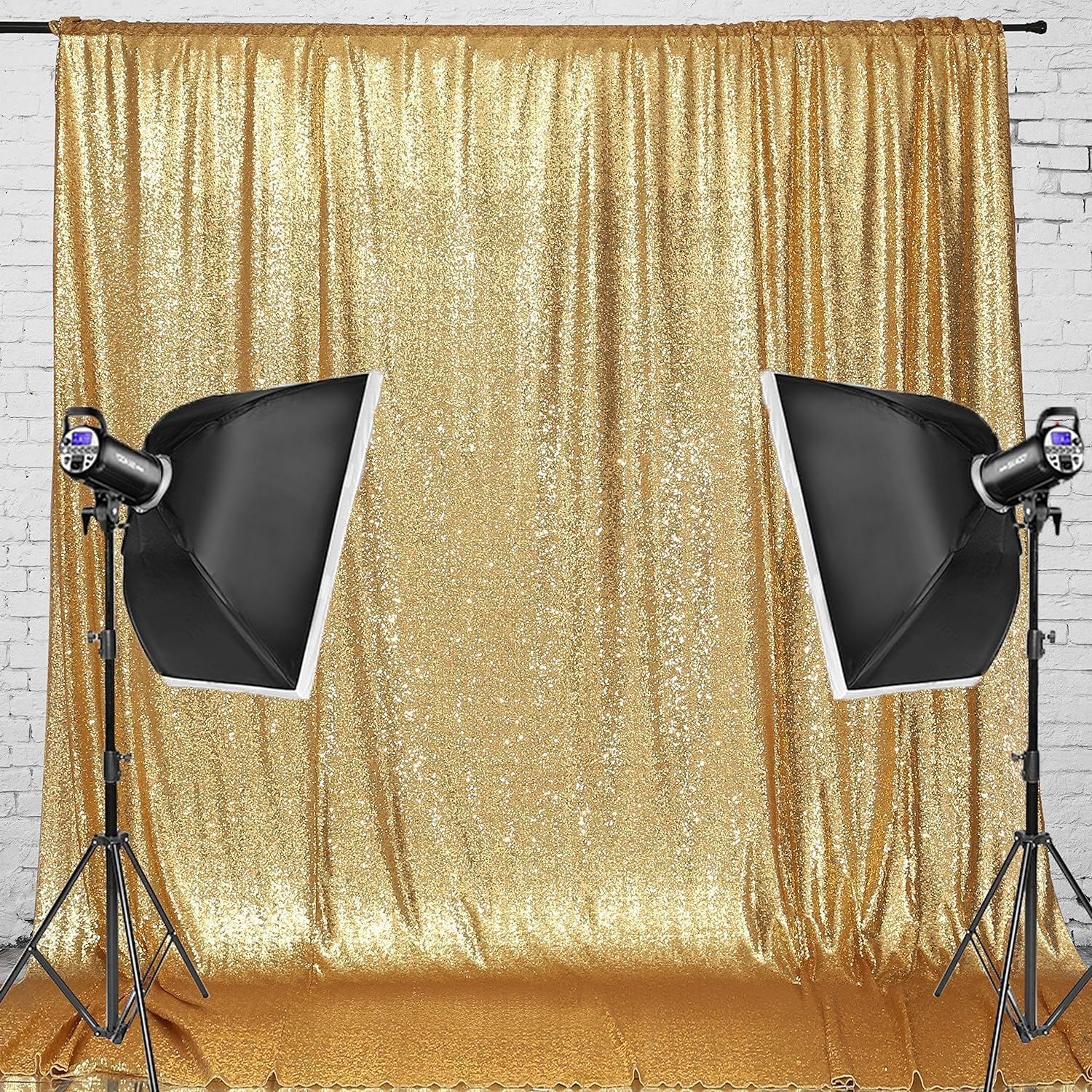 Eternal Beauty Gold Sequin Backdrop, 20x10 Ft Glitter Background Curtains for Shimmer Photography Party Wedding Birthday Back Drop Decor