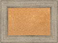 Amanti Art Natural Cork Board for Wall, 18x24 Vision Board with Silver Wood Frame, Small Corkboard Office Decor for Home Organization, Traditional Corkboard Pinboard to Display Items for Home