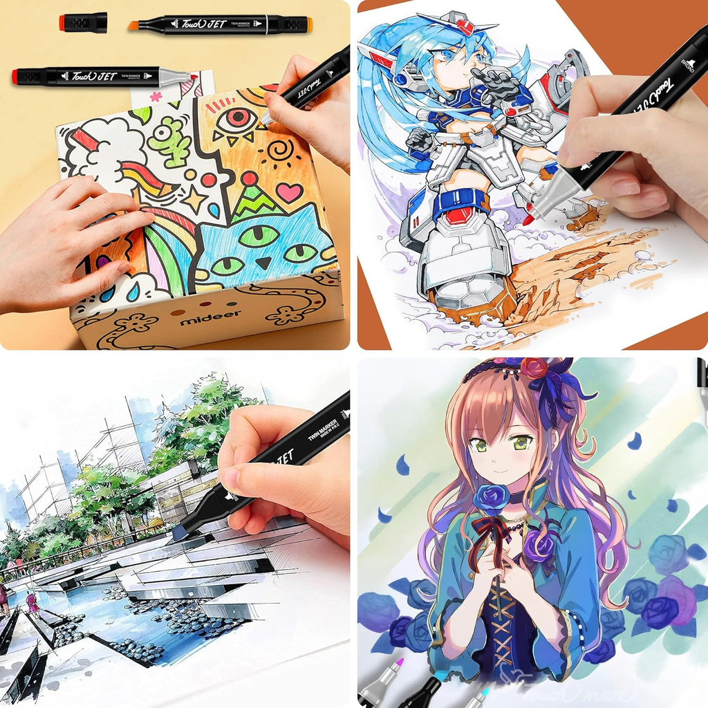 Alcohol Markers, 100 Colors Dual Tip Art markers, Drawing Markers, Coloring Marker for Kids Sketching Adult Coloring