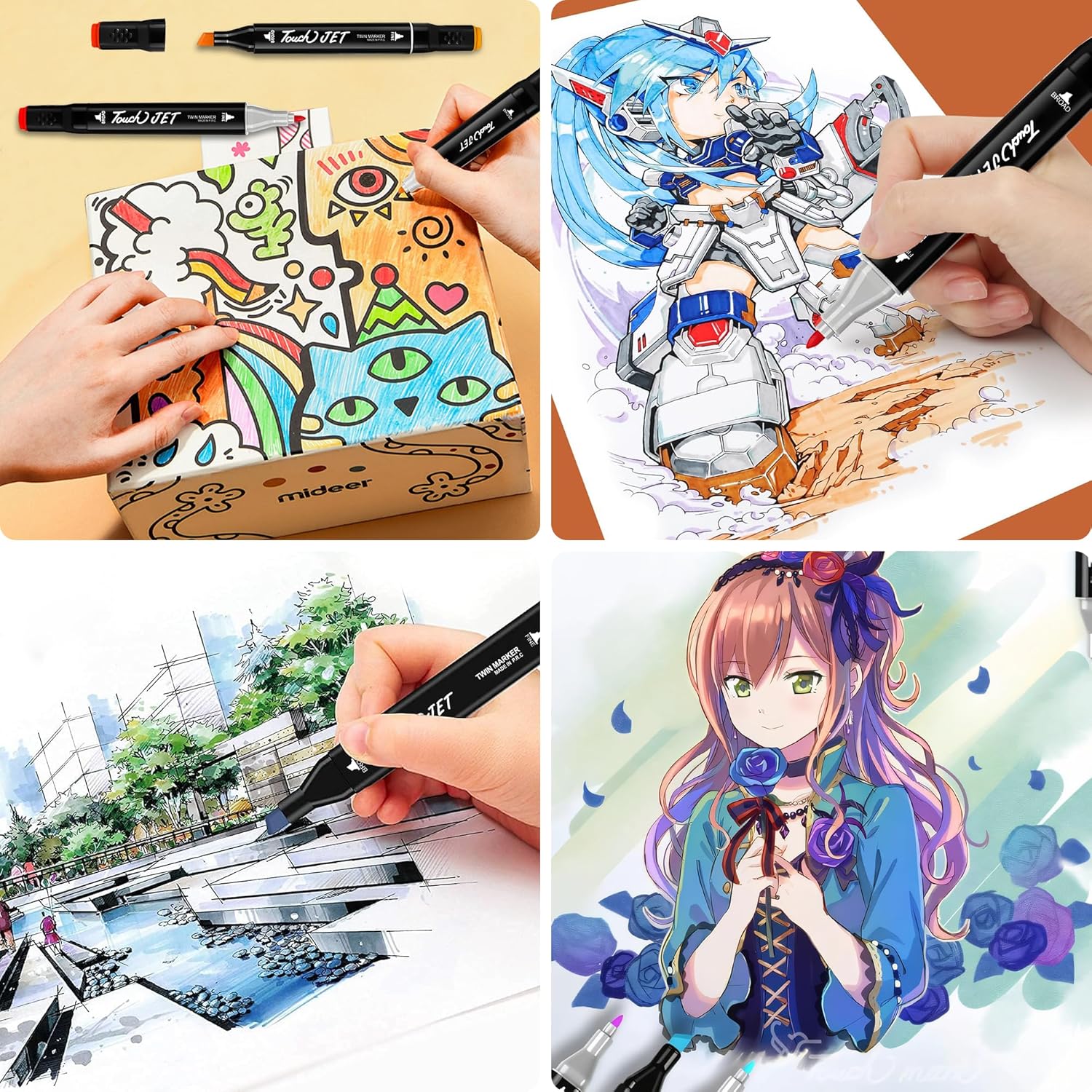 Alcohol Markers, 100 Colors Dual Tip Art markers, Drawing Markers, Coloring Marker for Kids Sketching Adult Coloring