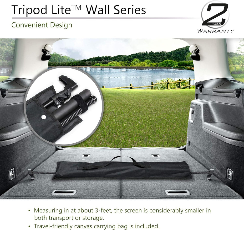 Elite Screens Tripod Lite Wall Series, 2in1 Portable Projector Screen Dual Tripod Stand/Wall Mount Indoor/Outdoor 50-INCH, 1:1 w/Carrying Bag, US Based Company 2-Year Warranty - T50SW, Black