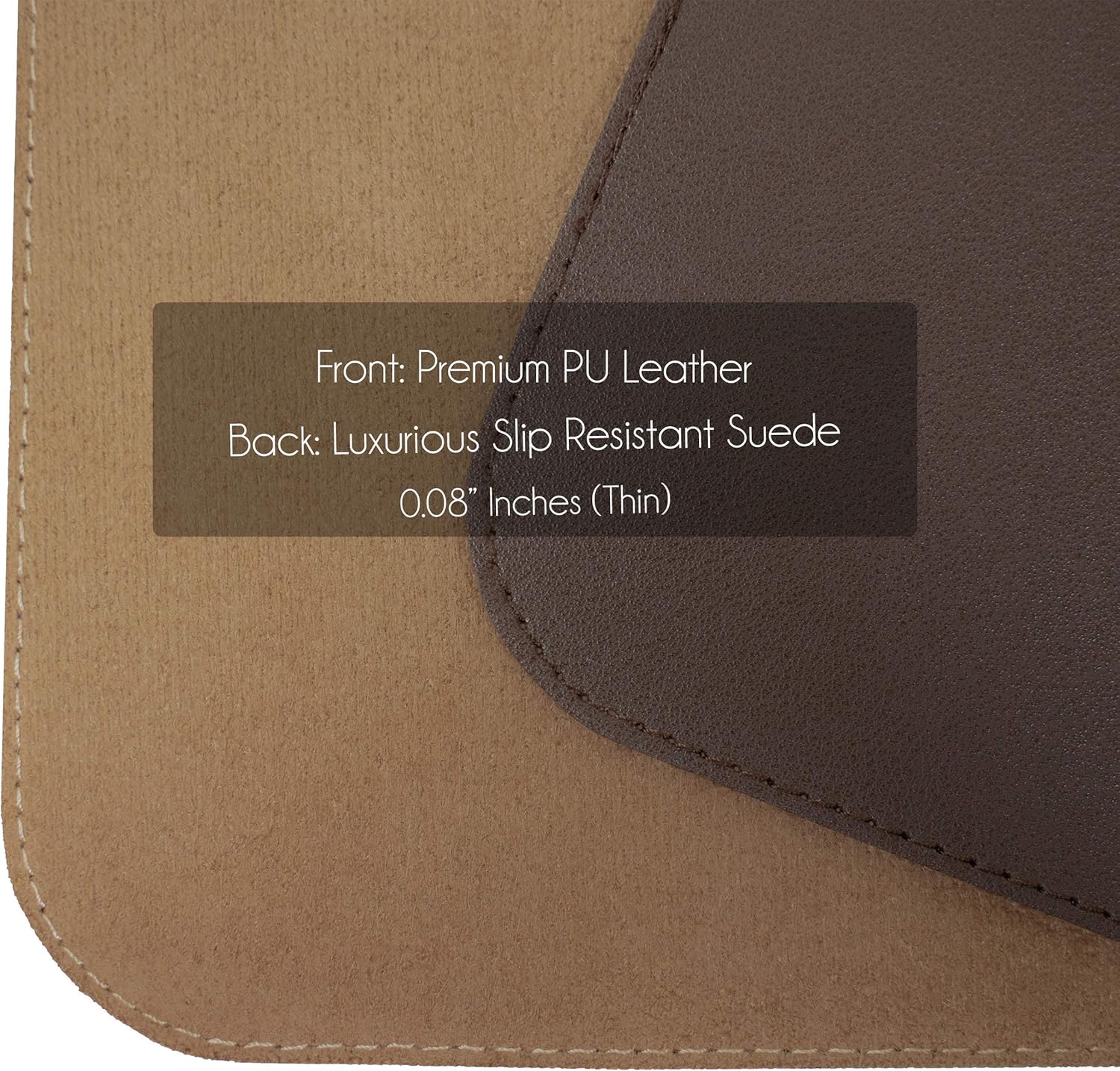 Vine Creations Leather Desk Mat Large 44" x 22", Desk Protector Mat, PU Leather Desk Pad, Non-Slip Large Mouse Pad, Desk Blotter, Desk Pads on Top of Desks, Office Desk Matt for Desktop (Dark Brown)