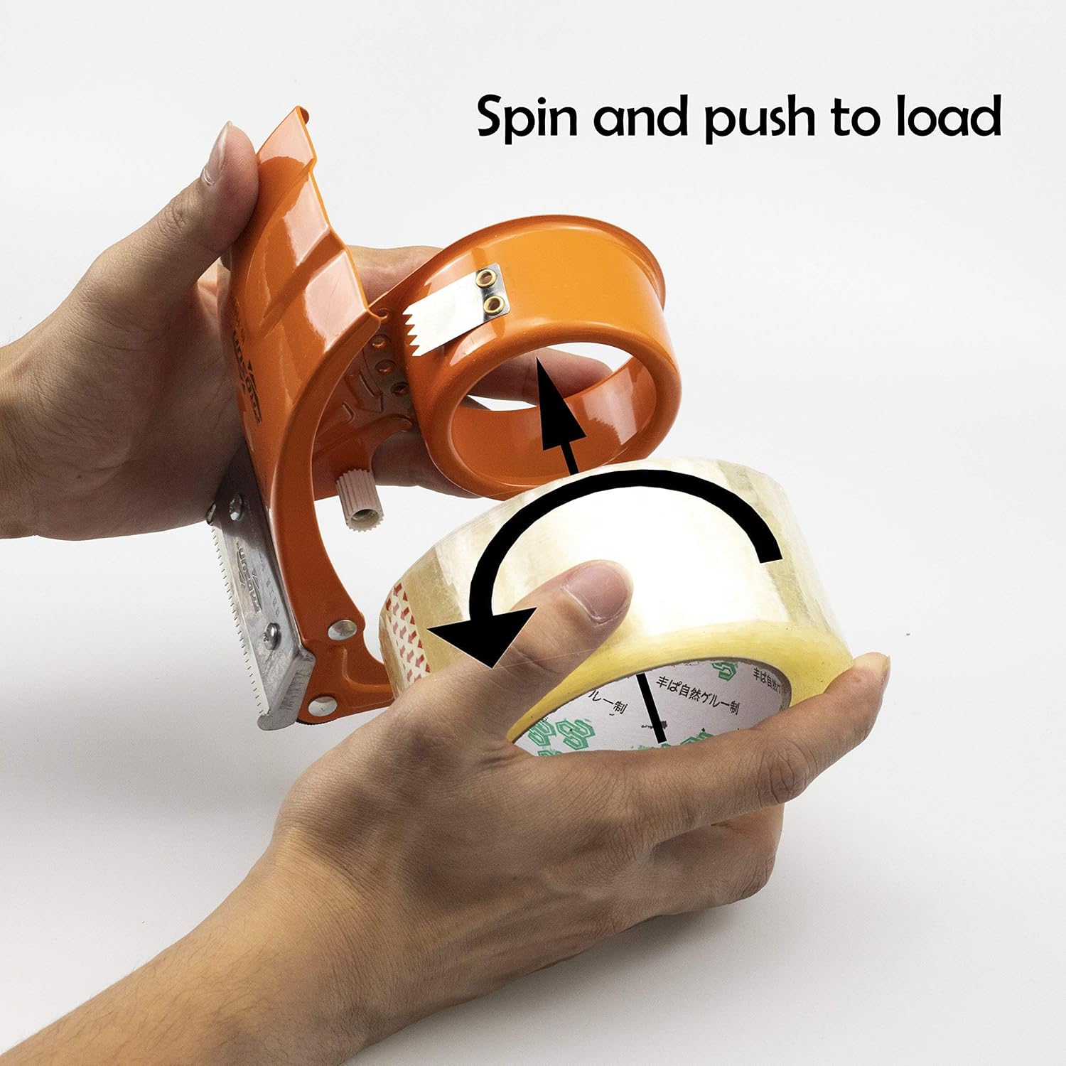 Metal Big Handheld Tape Gun Dispenser 3 Inch (Large Size) 75mm Wide Packing Packaging Sealing Tape Cutter Orange TG08-ORG for People with Big Hands