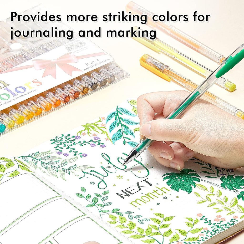 Shuttle Art 120 Unique Colors (No Duplicates) Gel Pens Gel Pen Set for Adult Coloring Books Art Markers