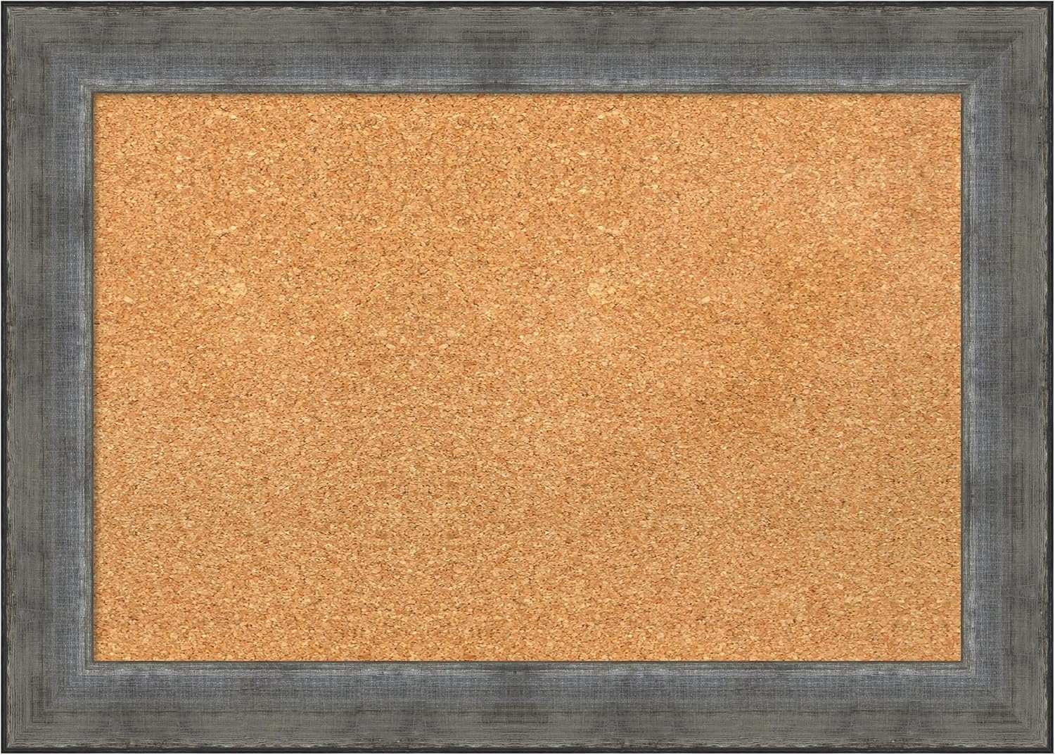 Amanti Art Natural Cork Board for Wall, 20x28 Vision Board with Silver Wood Frame, Medium Corkboard Office Decor for Home Organization, Casual Corkboard Pinboard to Display Items for Home