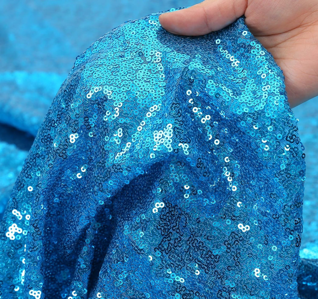 Eternal Beauty Turquoise Sequin Backdrop, 8x8 Ft Glitter Background Curtains for Shimmer Photography Party Wedding Birthday Back Drop Decor