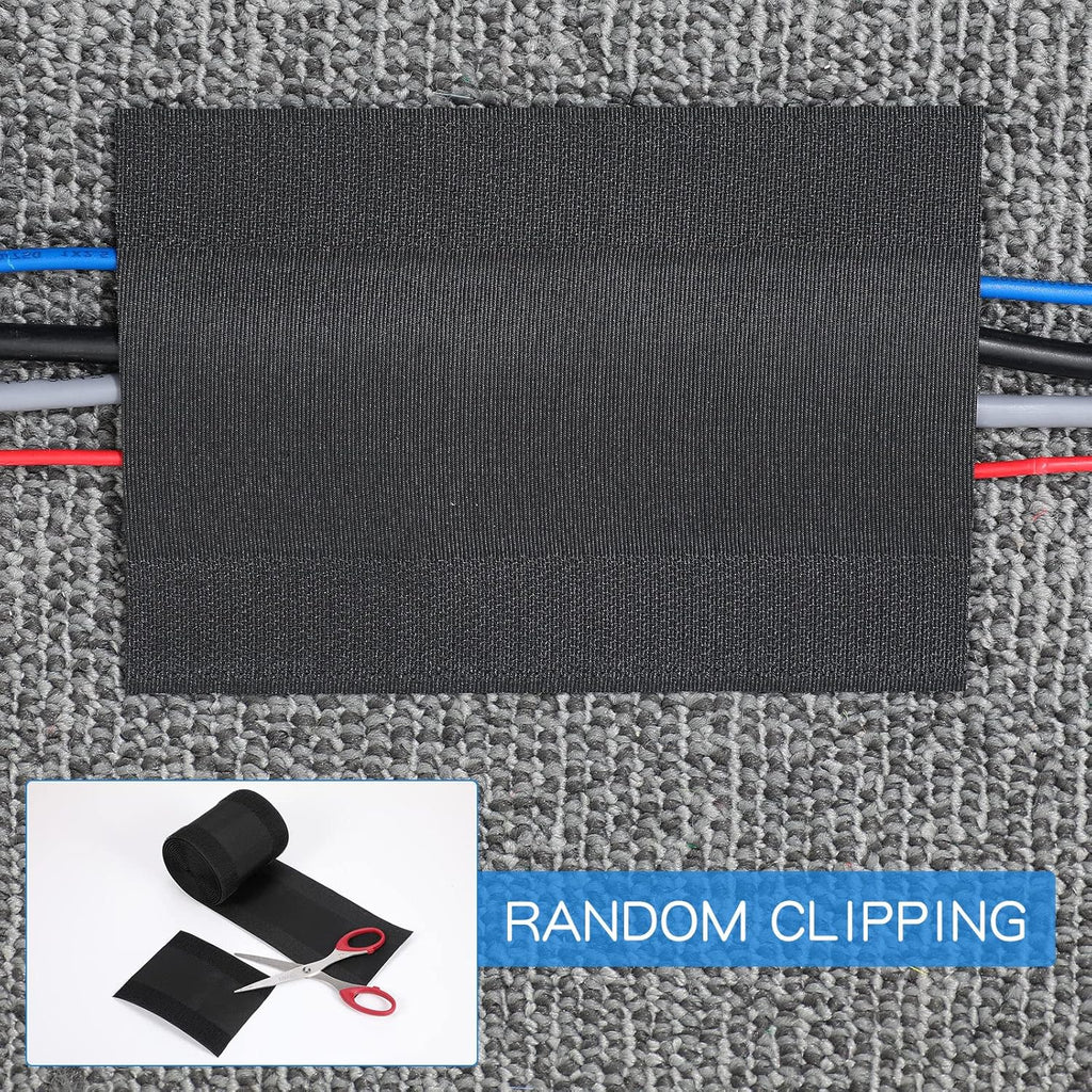 WILLBOND Carpet Cord Cover Cable Grip Floor Cover Cable Protector Management Only for Commercial Office Carpet(Black,59.06 ft)