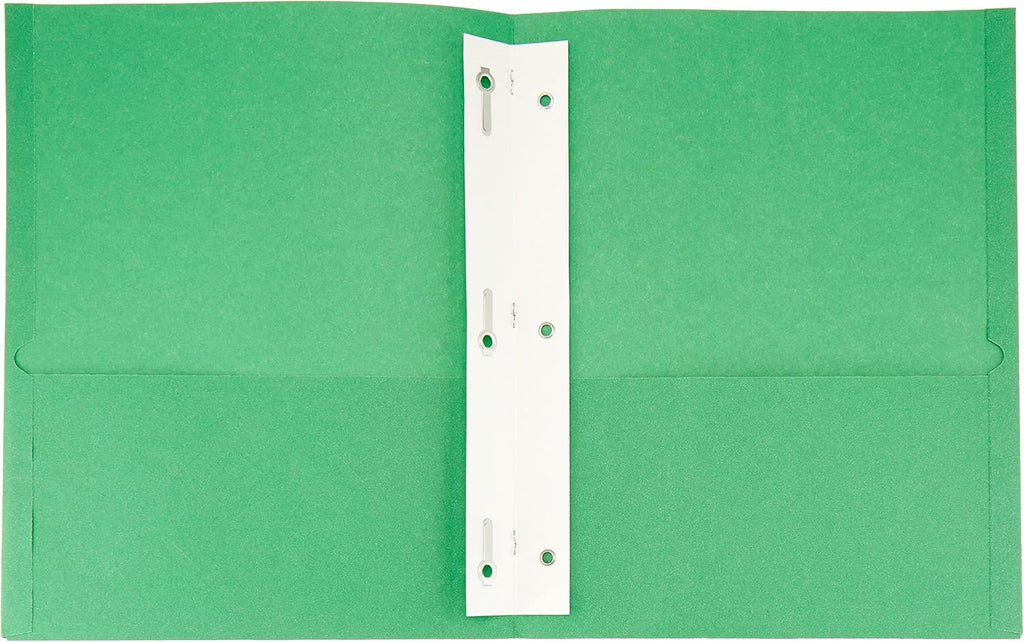 Amazon Basics Twin Pocket File Folders with Fasteners, 25-Pack, Letter, Assorted