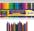 June Gold 36 Assorted Colored 2.0 mm Mechanical Pencils with 36 Unique Color Leads, Color Name is Printed on Each Pencil Barrel, Built in Rear Sharpener