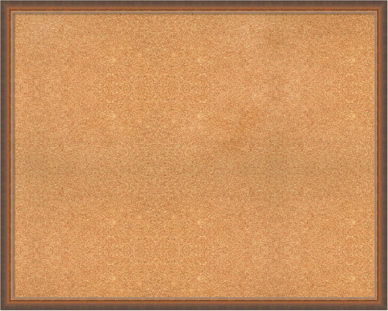 Amanti Art Natural Cork Board for Wall, 32x40 Vision Board with Bronze Frame, X-Large Corkboard Office Decor for Home Organization, Modern Corkboard Pinboard to Display Items for Home Organization in