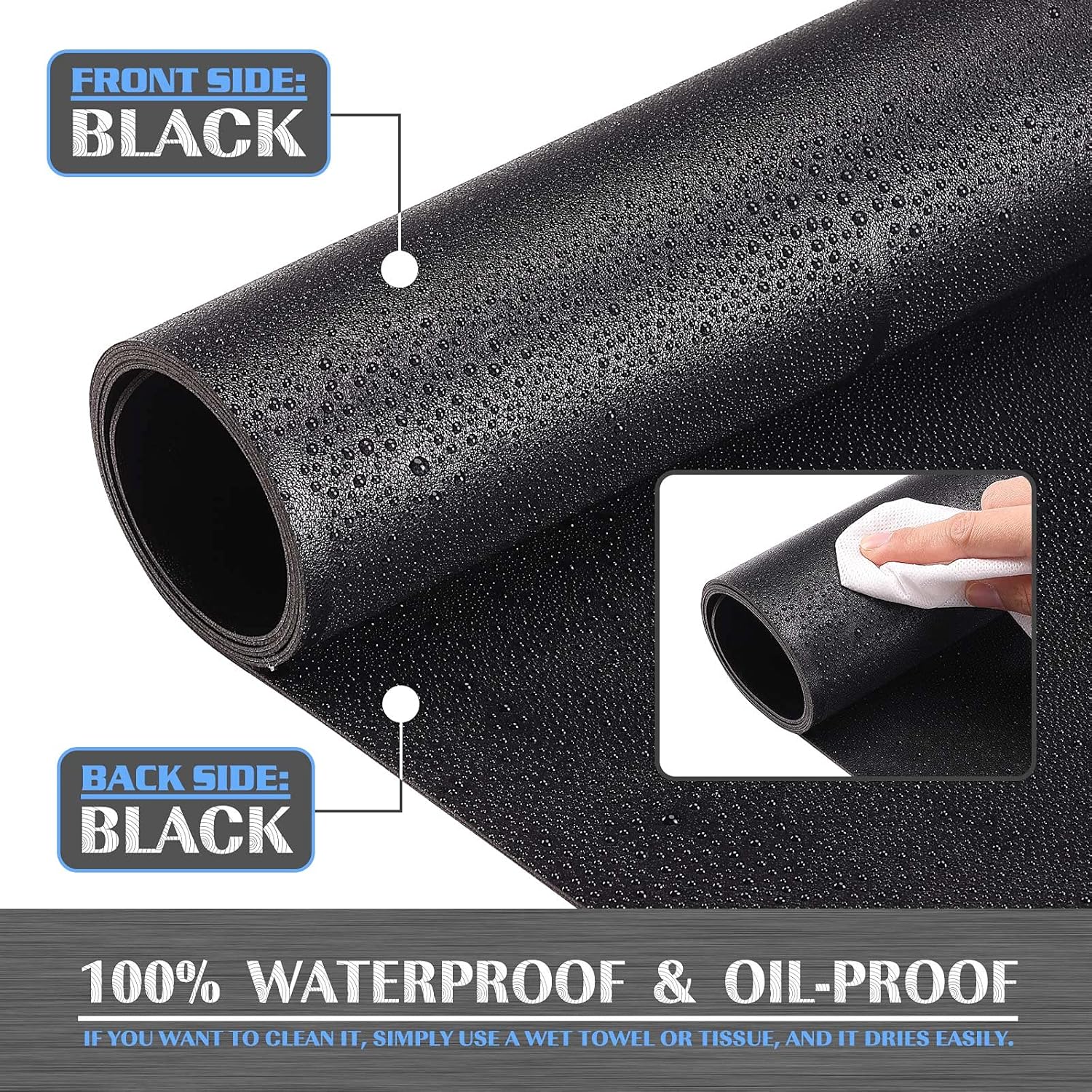 K KNODEL Small Office Leather Desk Mat, Mouse and Keyboard Pad, Computer and Laptop Mat, Desktop Protector and Cover, Writing Pad and Blotter (23.6"x13.8", Black)