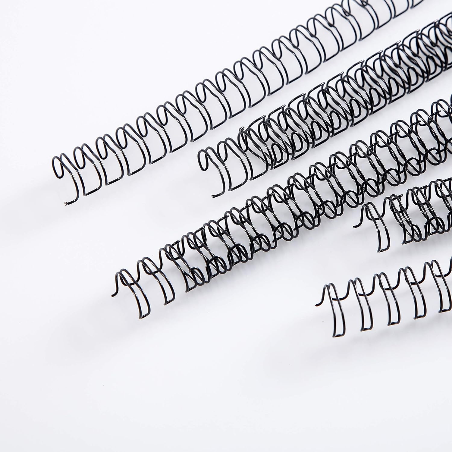 BNC Double Loop Wire Binding Rings Letter Size 3:1 Loops 32 Holes Black Color Pack of 100 (9/16 Inches)