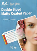 Premium Double-Sided Matte Inkjet Photo Paper - A4 Size (8.3" x 11.7") - 100 Sheets, 140gsm - Ideal for Photos, Invitations, and Crafts